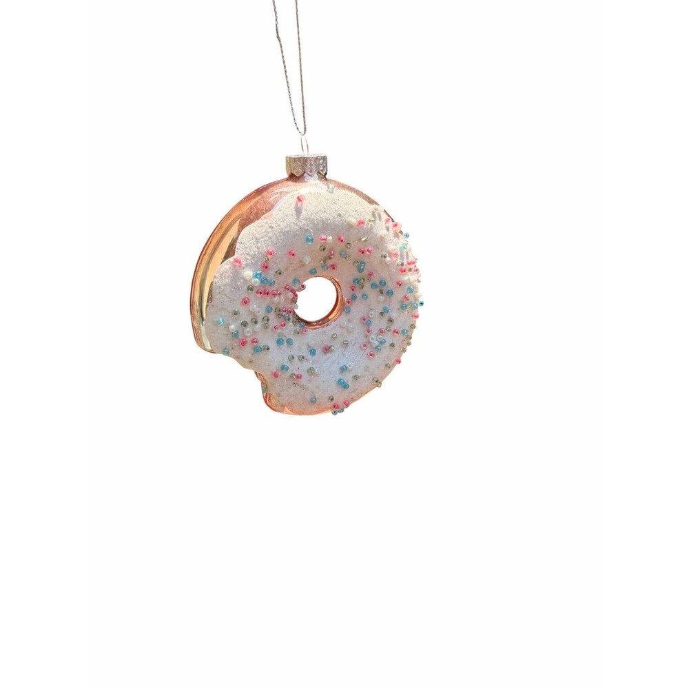 Macy’s Holiday Lane vanilla icing sprinkles doughnut Christmas ornament donut